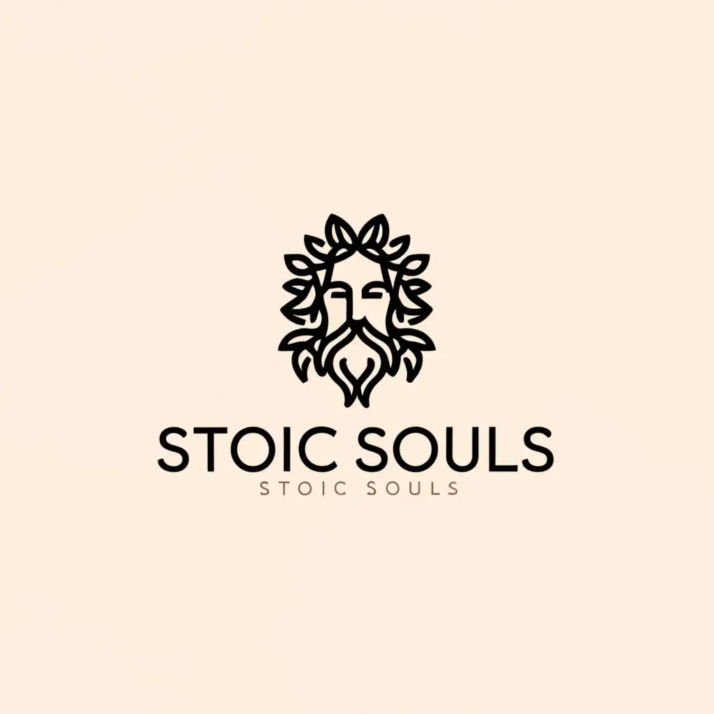 a logo design,with the text "Stoic Souls", main symbol:marcus aurelius,Moderate,be used in Religious industry,clear background