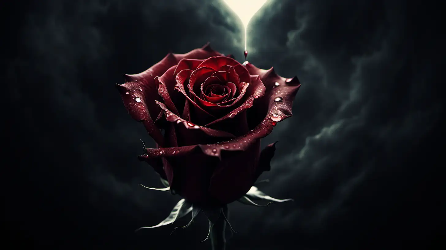 Ethereal Red Rose Embraced by Lost Love A HyperRealistic Manipulation