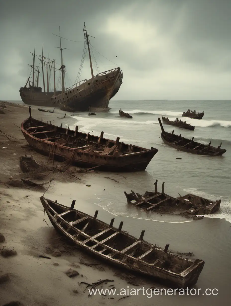Desolate-Seashore-with-Sunken-Ships-and-Corpses