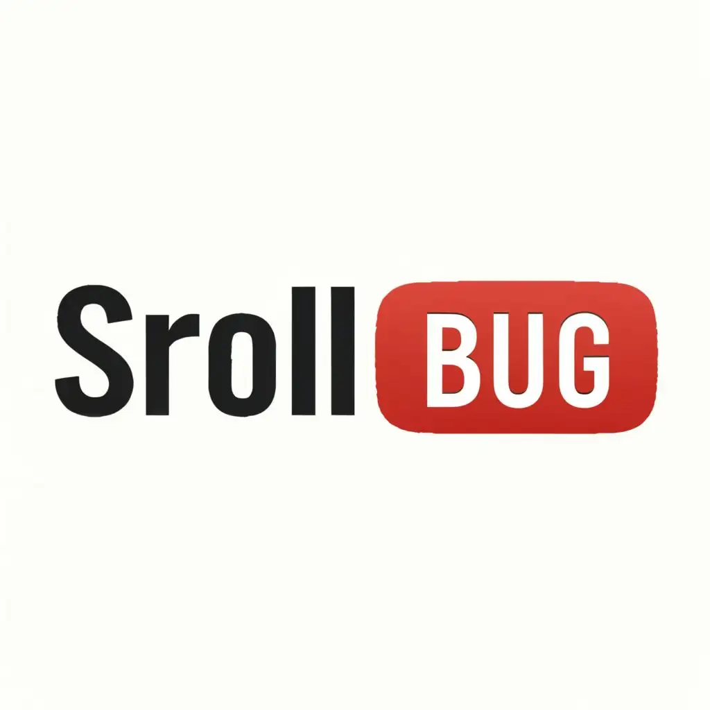 logo, YouTube shorts, with the text "Scroll Bug", typography