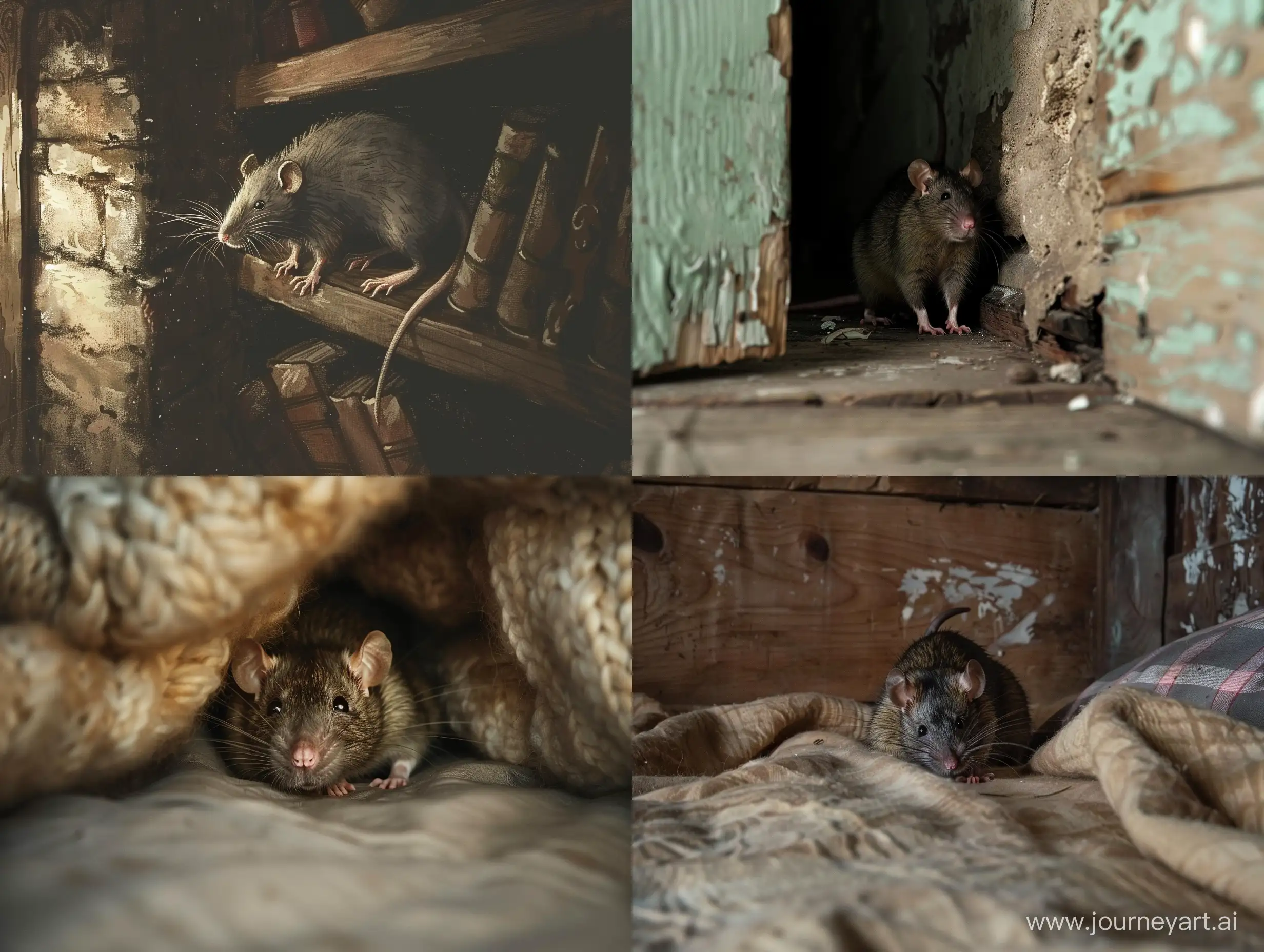 Menacing-Rats-Running-in-Dimly-Lit-Room
