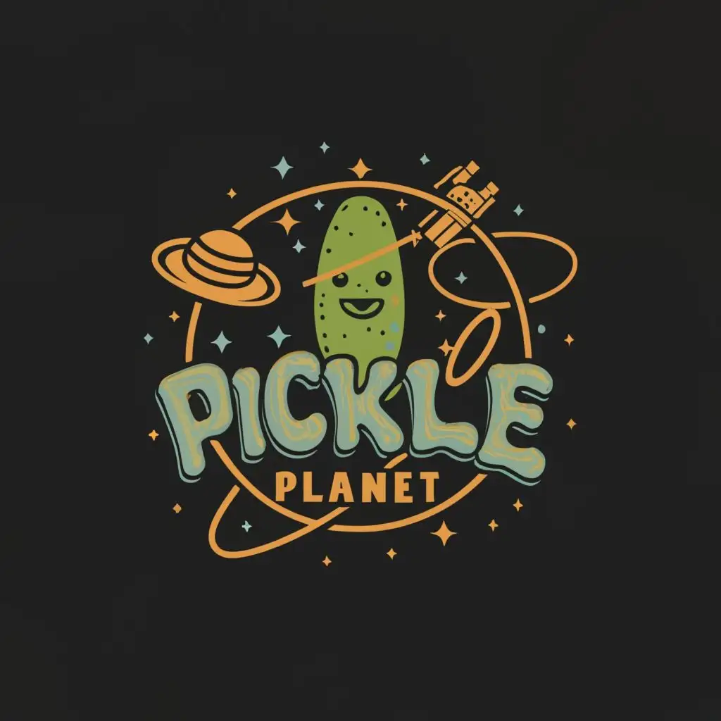 LOGO-Design-For-Pickle-Planet-Galactic-Green-with-Rocket-Ship-and-Lunar-Theme