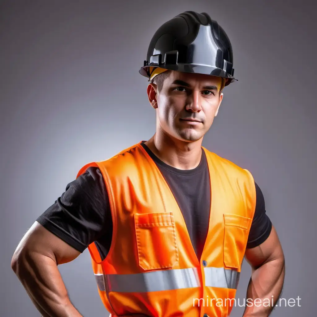 Tanned Construction Worker Building Concrete Formworks