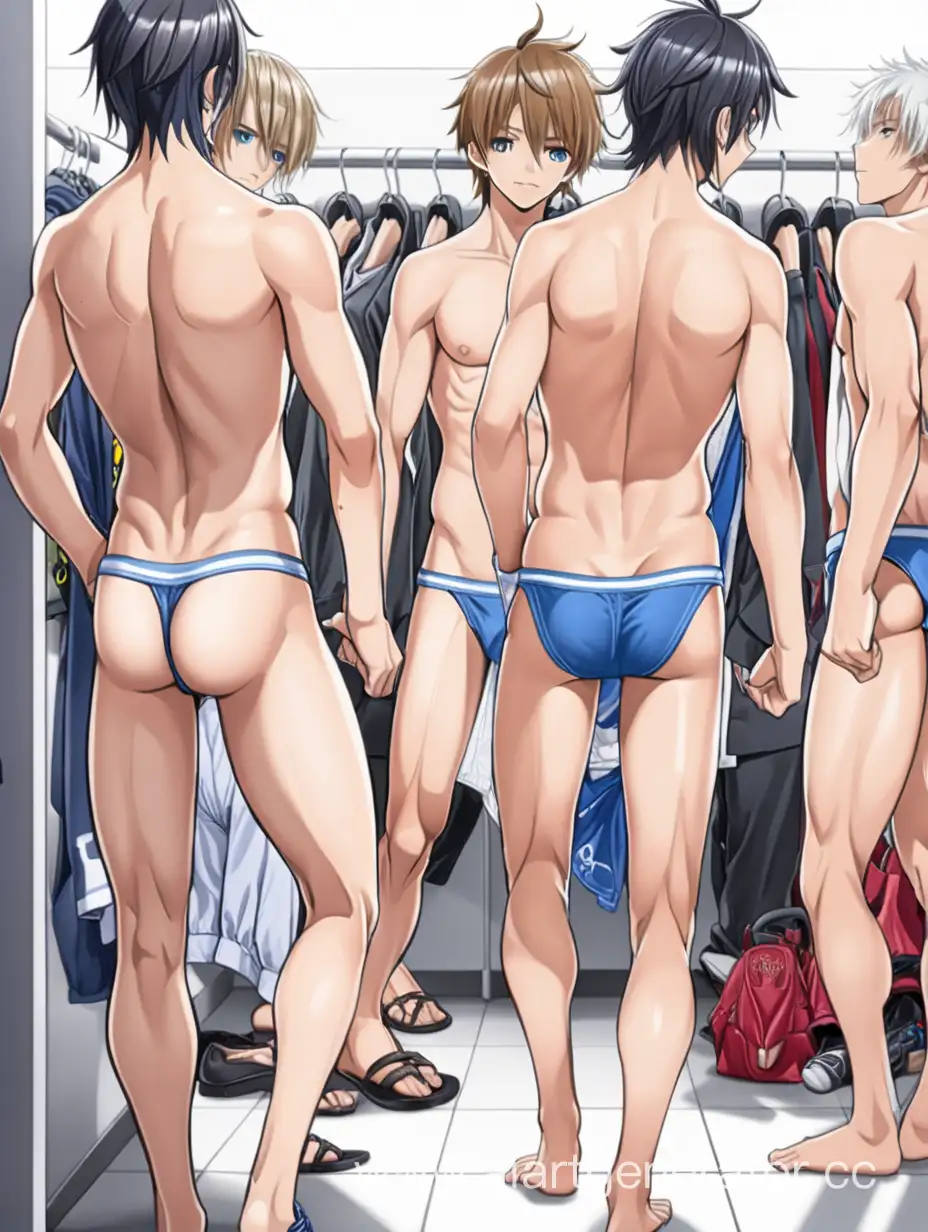 AnimeStyle-Guys-in-Thongs-Trying-Outfits-in-a-Dressing-Room