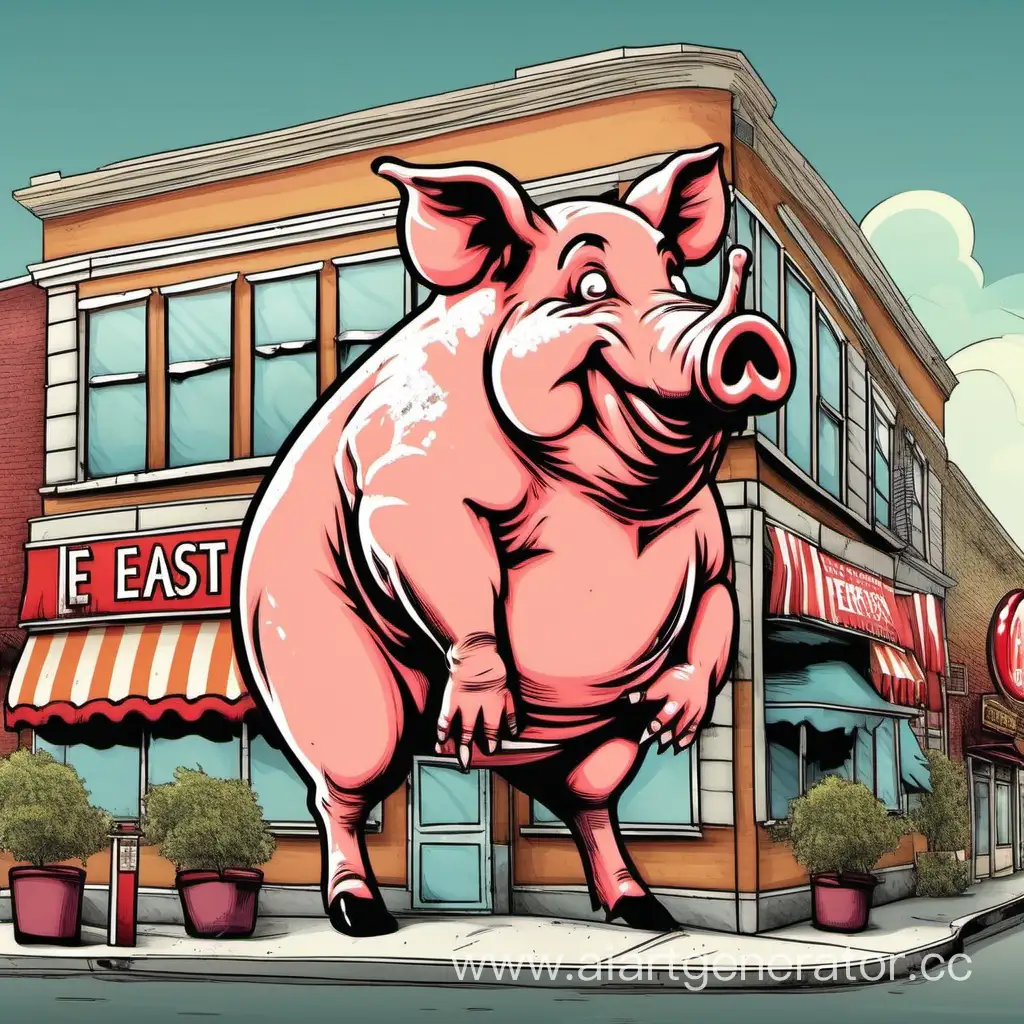 Giant-Pig-Eating-Buildings-Rapidly-Expanding-Pizzeria-Scene