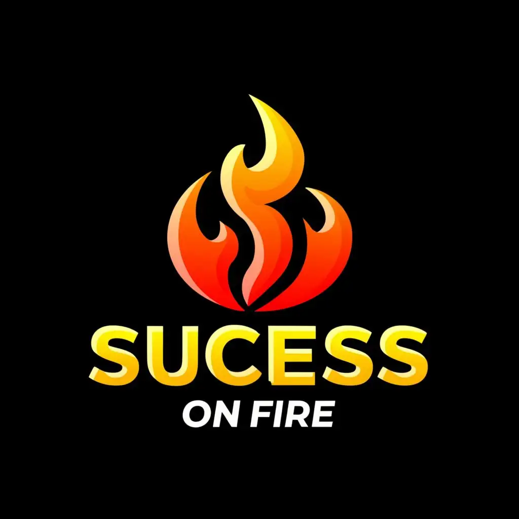 a logo design,with the text "Success On Fire", main symbol:Fire,complex,be used in Entertainment industry,clear background