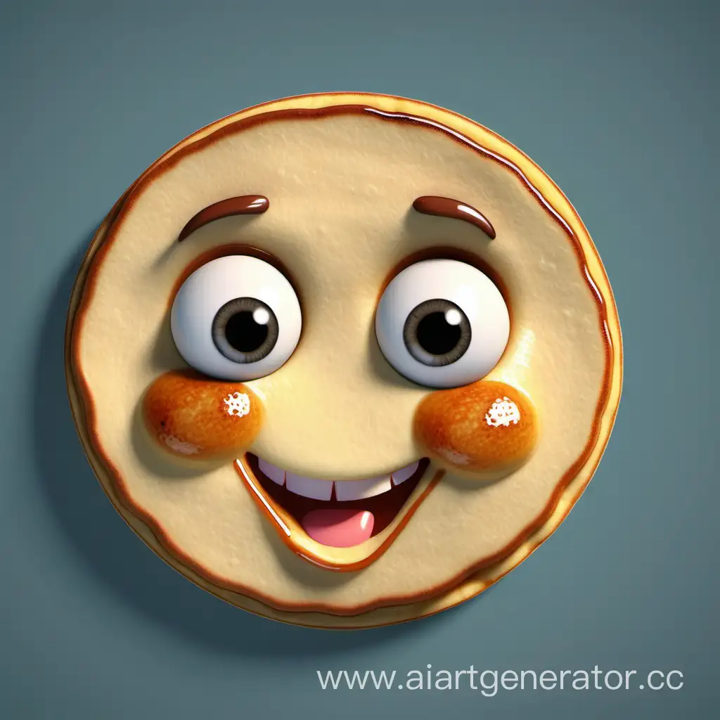 Cheerful-Living-Pancake-3D-Model-with-Cartoonish-Realism