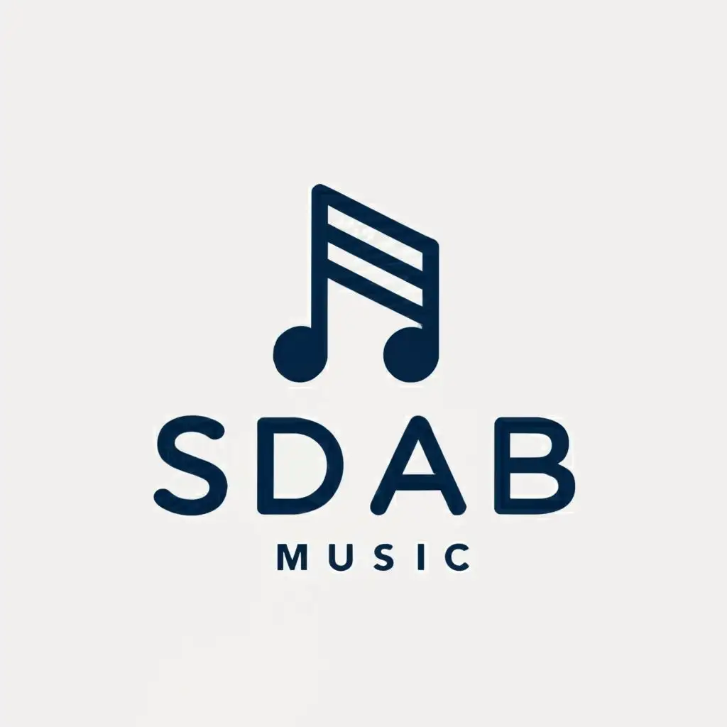 a logo design, with the text 'SDAB MUSIC', main symbol:music, Moderate, be used in Entertainment industry, clear background, blue color