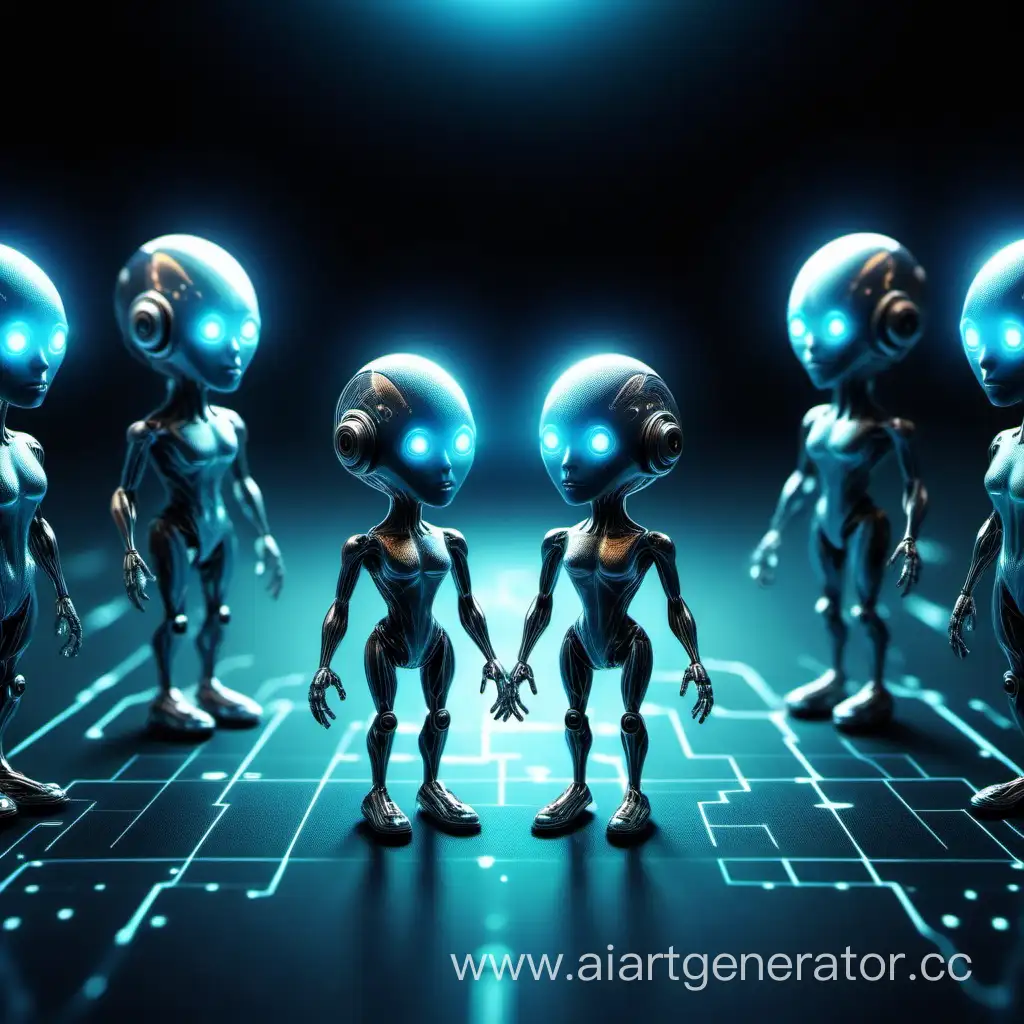 Futuristic-Micro-Electric-Beings-Navigate-Cyberspace