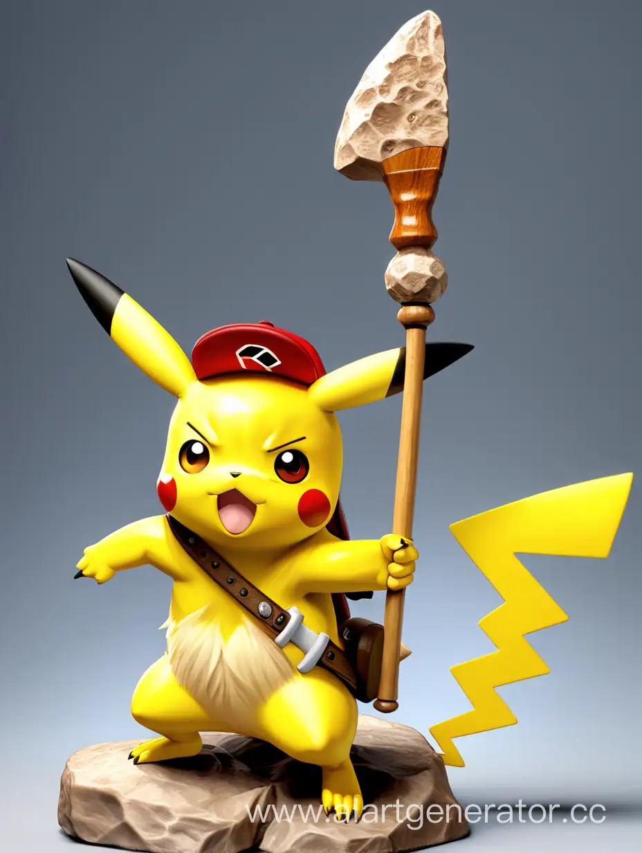 Pikachu-Neanderthal-with-a-Club-Art