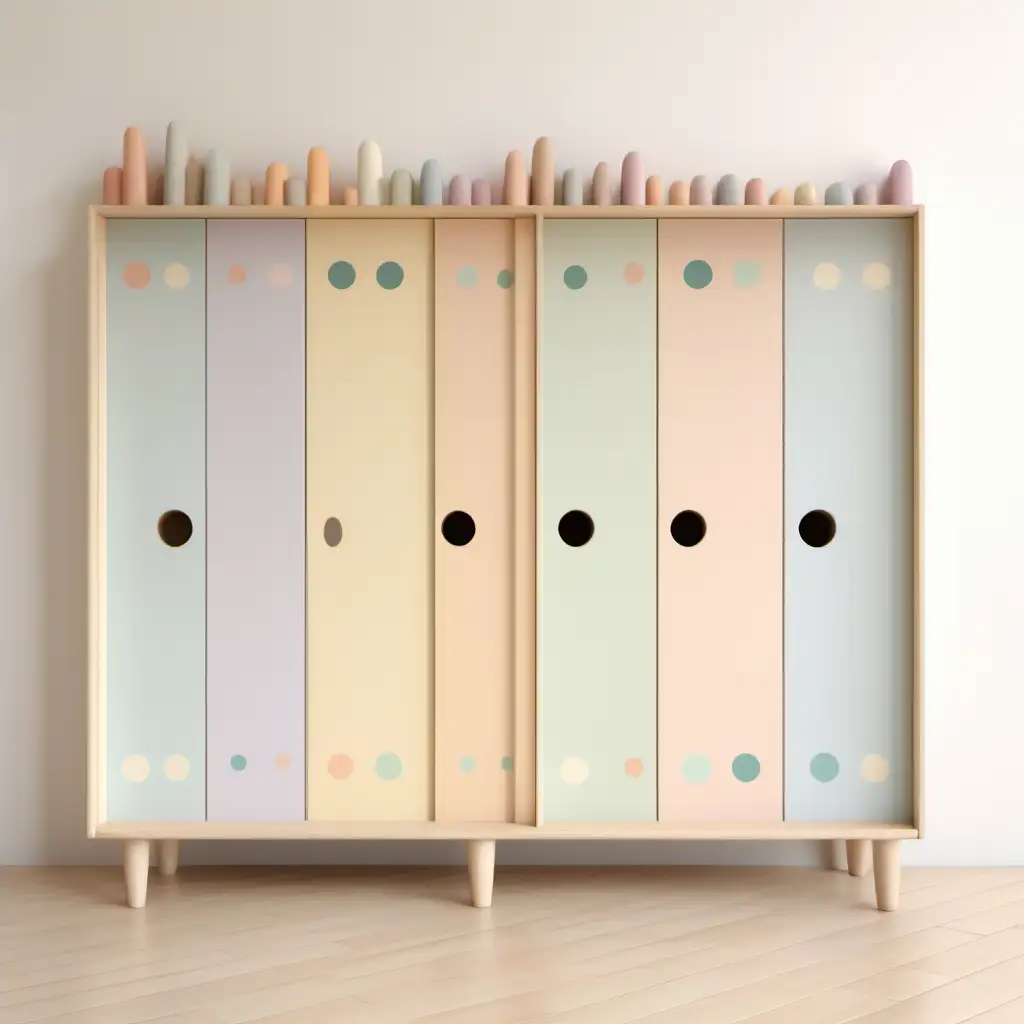 Pastel Kindergarten Furniture with Patterned Door Design