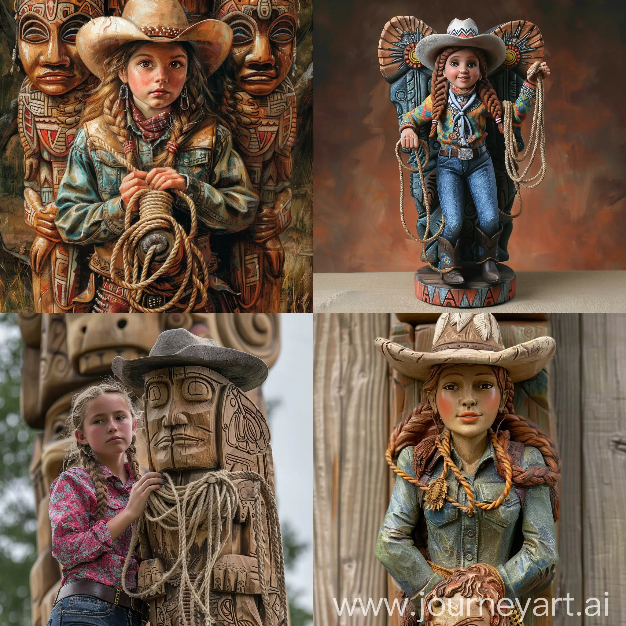 Cowgirl-at-Indian-Totem-with-Lasso