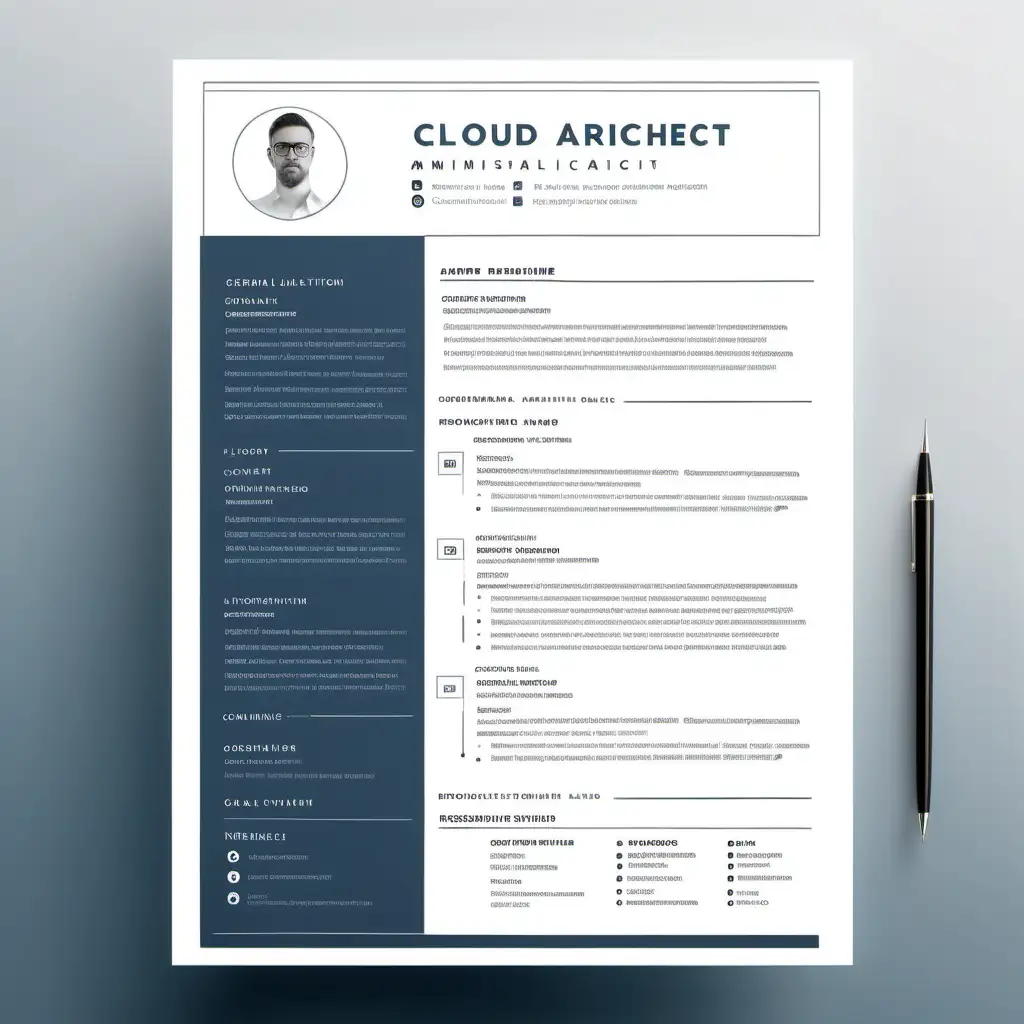 Generate a Minimalistic, Clean, professional Cloud Architect Resume