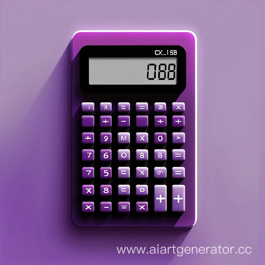 Сгенерируй современный калькулятор в фиолетовых оттенках