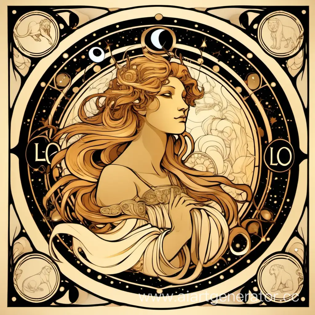 Leo-Zodiac-Sign-Art-Nouveau-by-Alphonse-Mucha