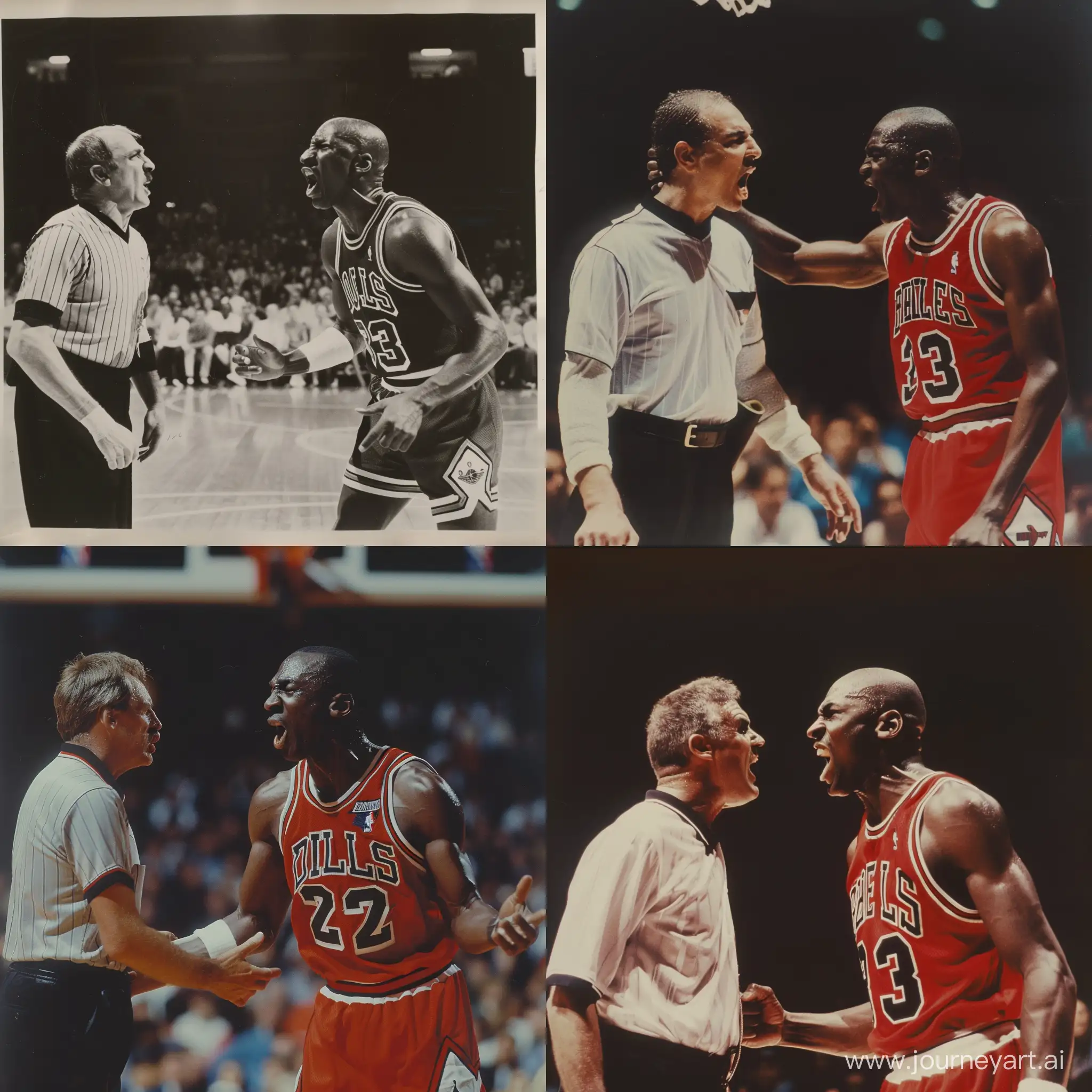 Michael-Jordan-Arguing-with-Referee-in-1980s-Basketball-Game