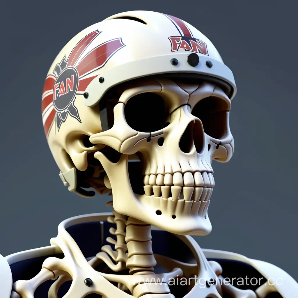 hockey player skeleton in a helmet with the name fan