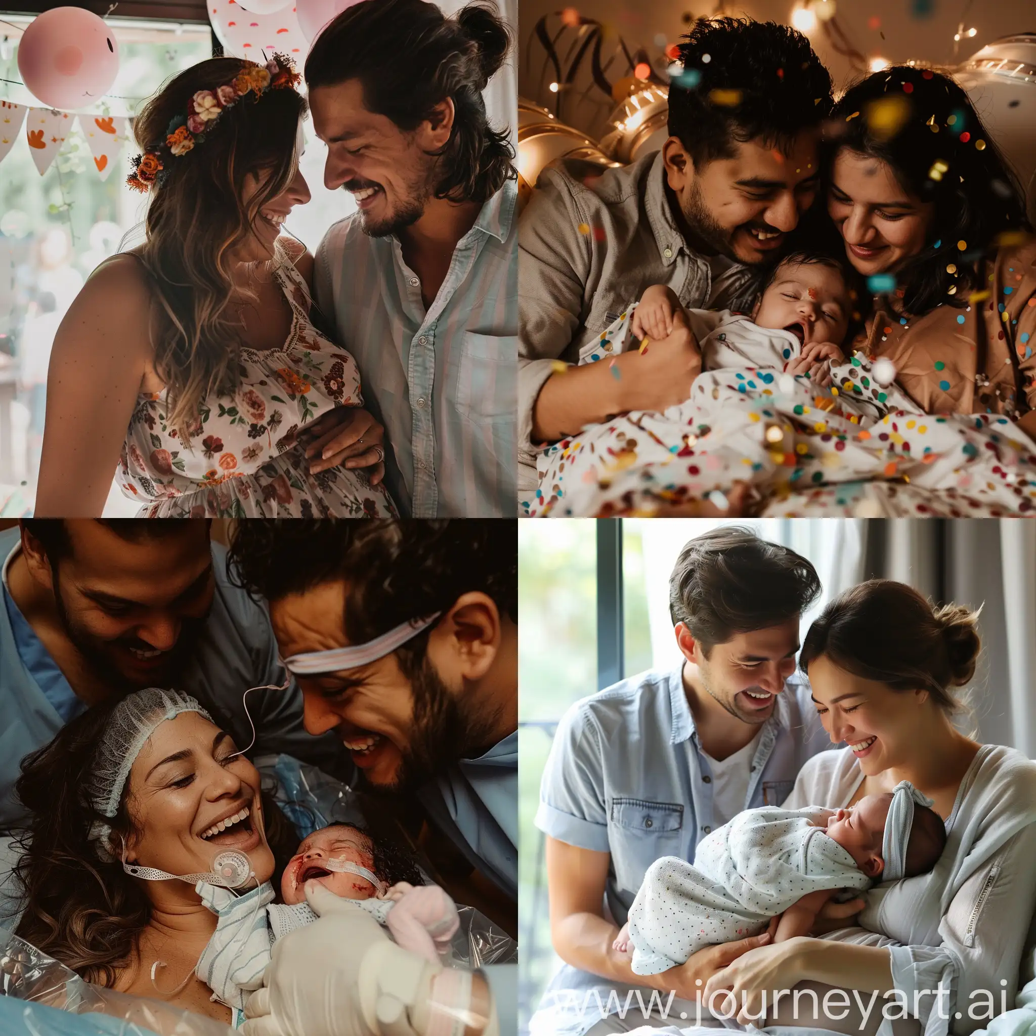Joyful-Family-Celebrating-Newborn-Arrival-with-Mom-and-Dad