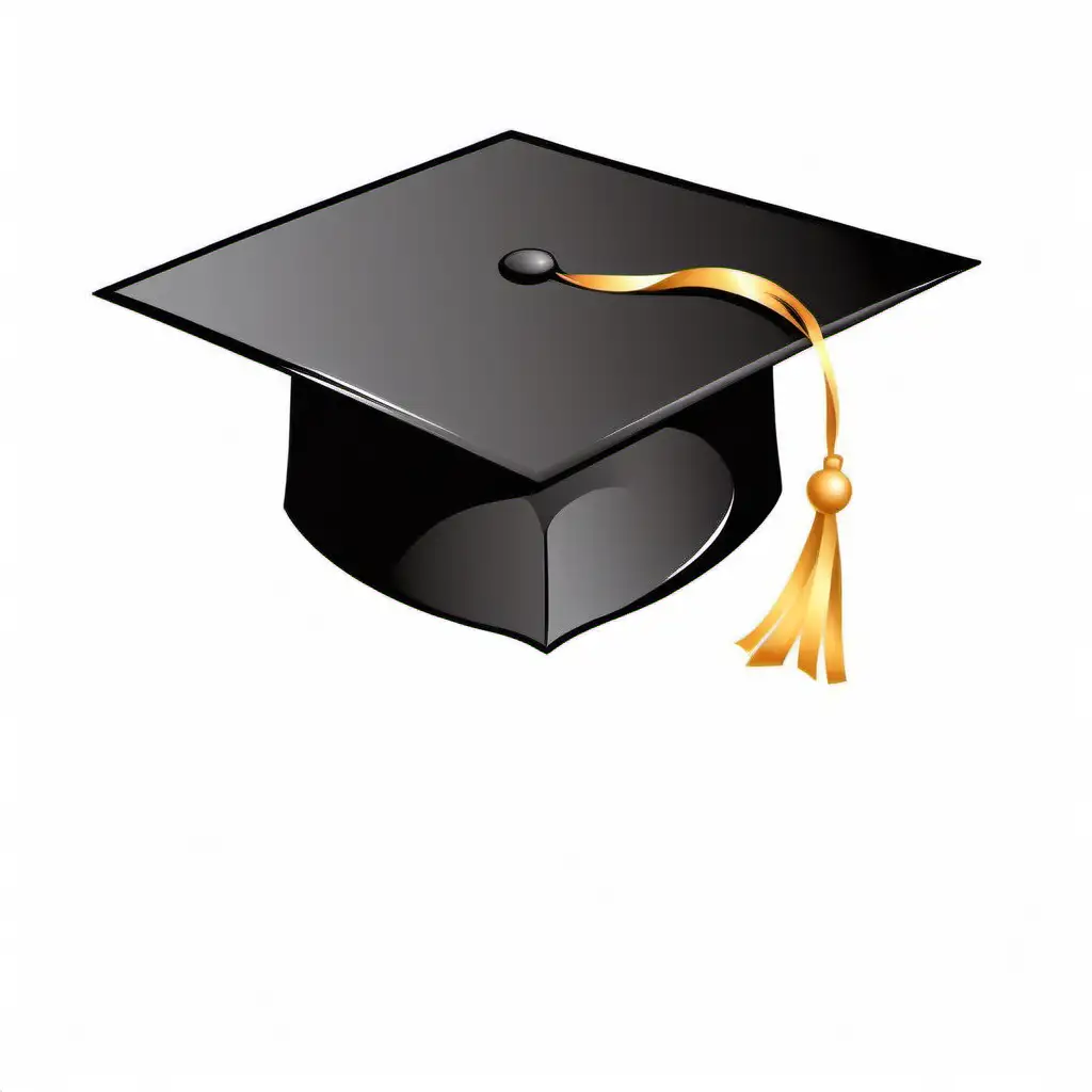 2024 Graduation Hat on Clean White Background Symbolic Achievement and New Beginnings