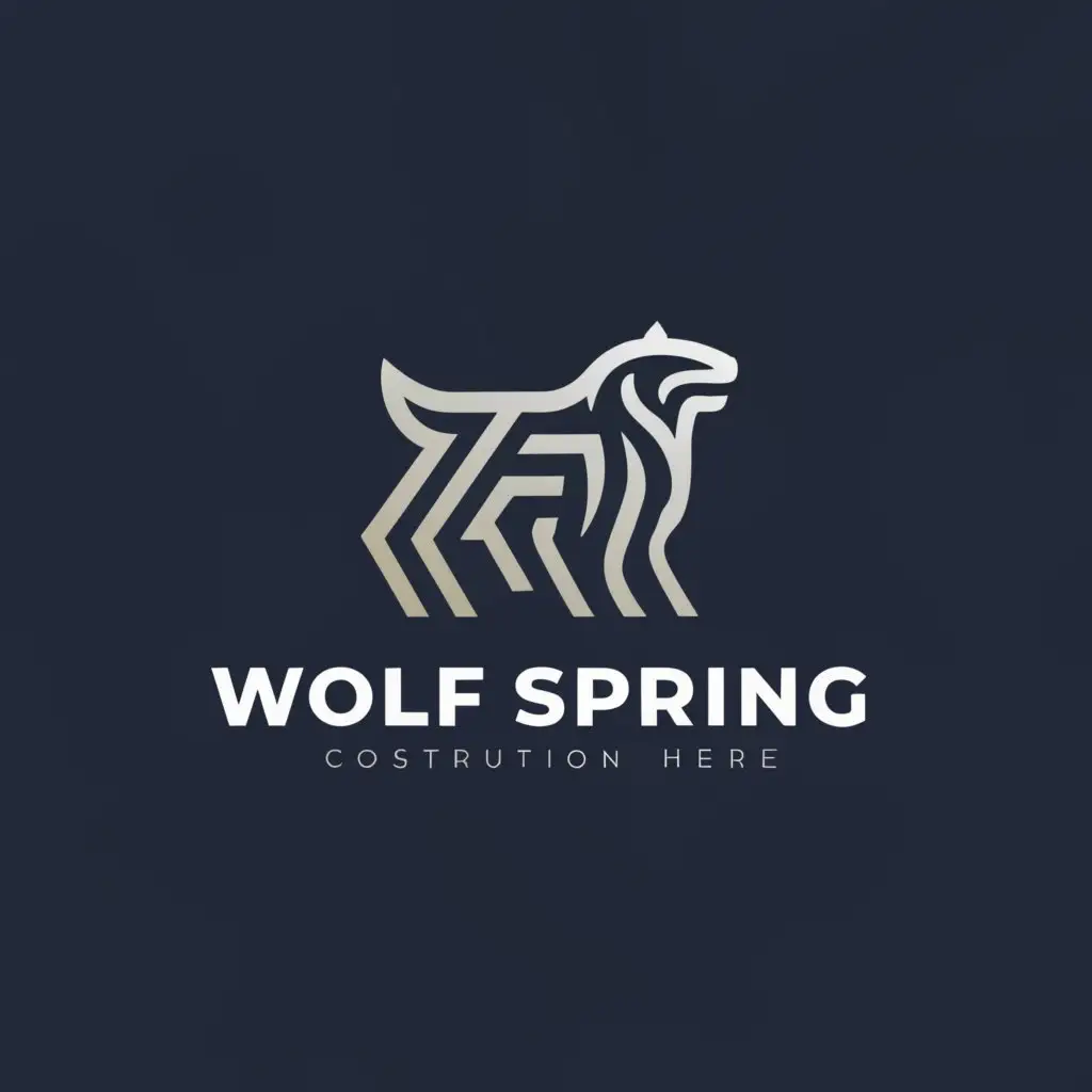 a logo design,with the text "wolf spring", main symbol:wolf,Moderate,be used in Construction industry,clear background