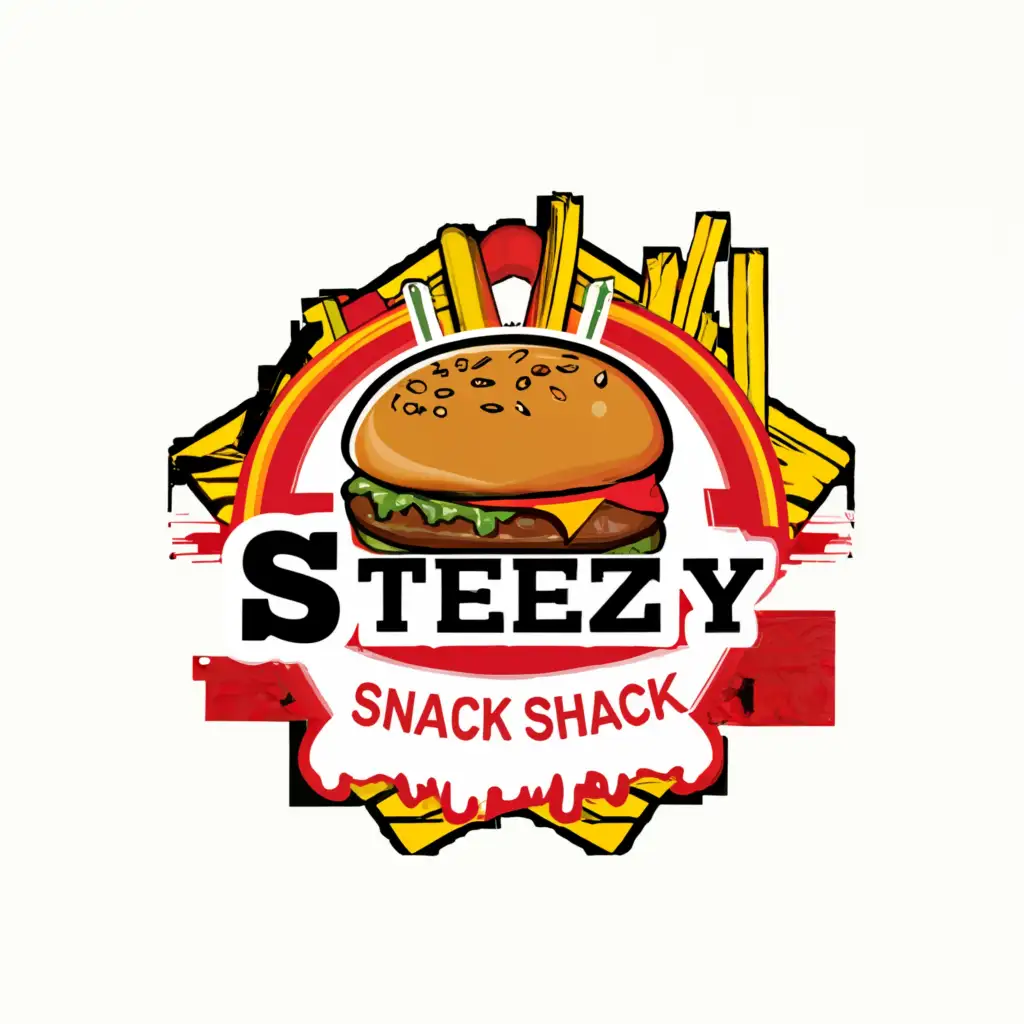 LOGO-Design-For-Steezy-Snack-Shack-Tempting-Cheeseburger-Emblem-for-the-Automotive-Industry