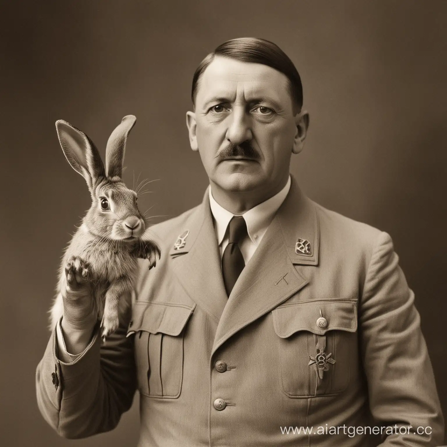 Hare-Adolf-Hitler-Surrealistic-Portrait-of-a-Rabbit-in-Dictatorial-Attire
