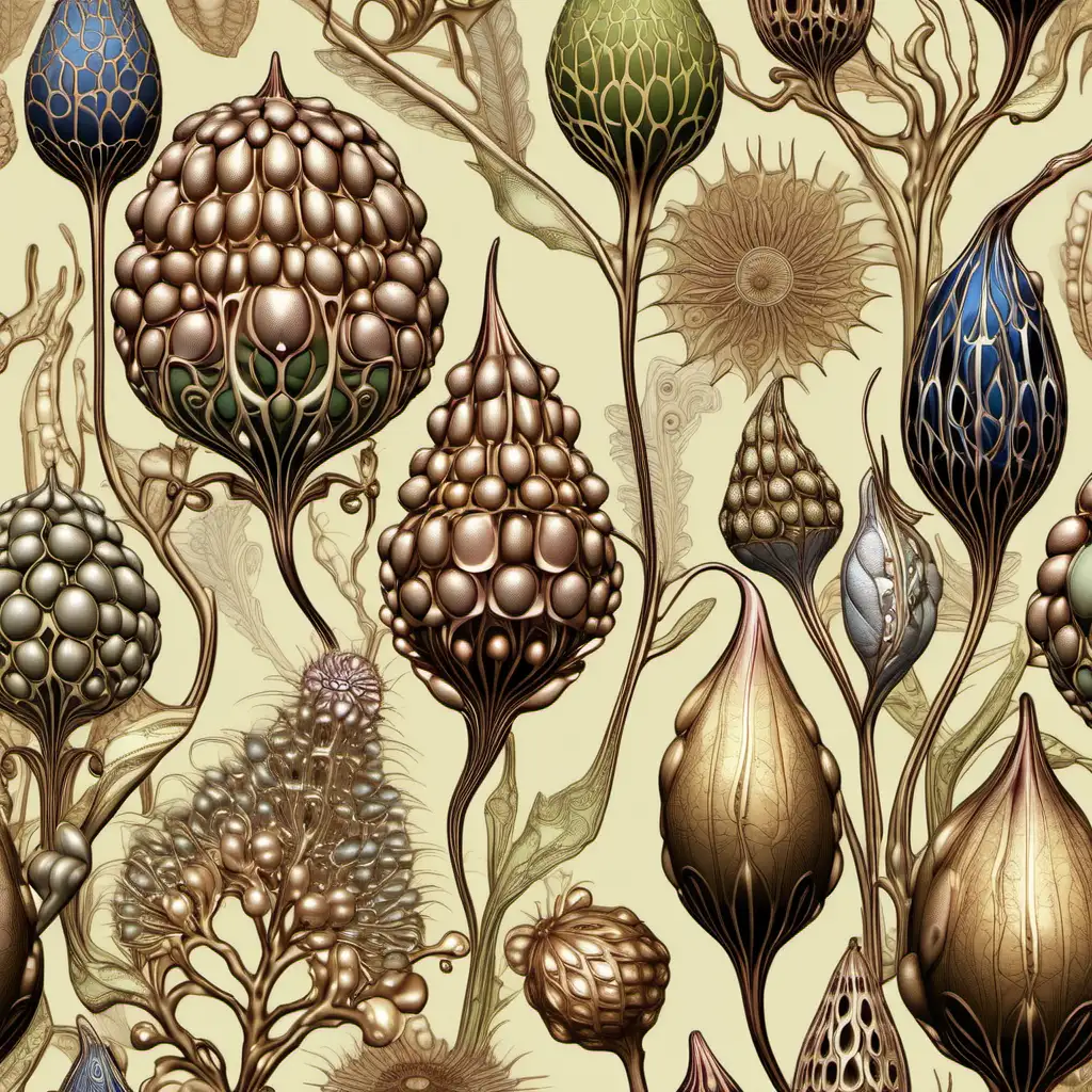 Fantasy Seed Pod Decor Intricately Designed Imaginary Flora