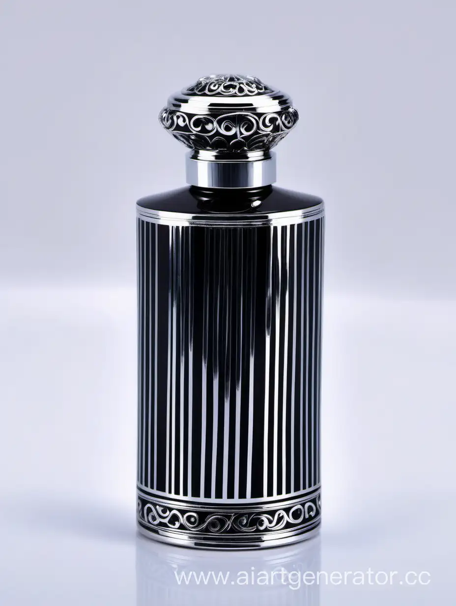 Luxurious-Zamac-Perfume-Bottle-with-Silver-Accents-in-Royal-Turquoise-and-Black