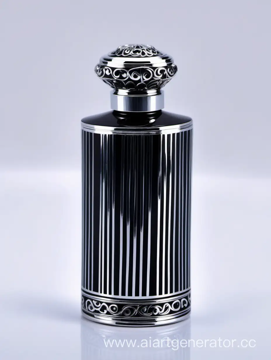 Zamac Perfume decorative ornamental  black, royal dark torquious  heavy bottle double in height  with stylish Silver lines cap and bottle