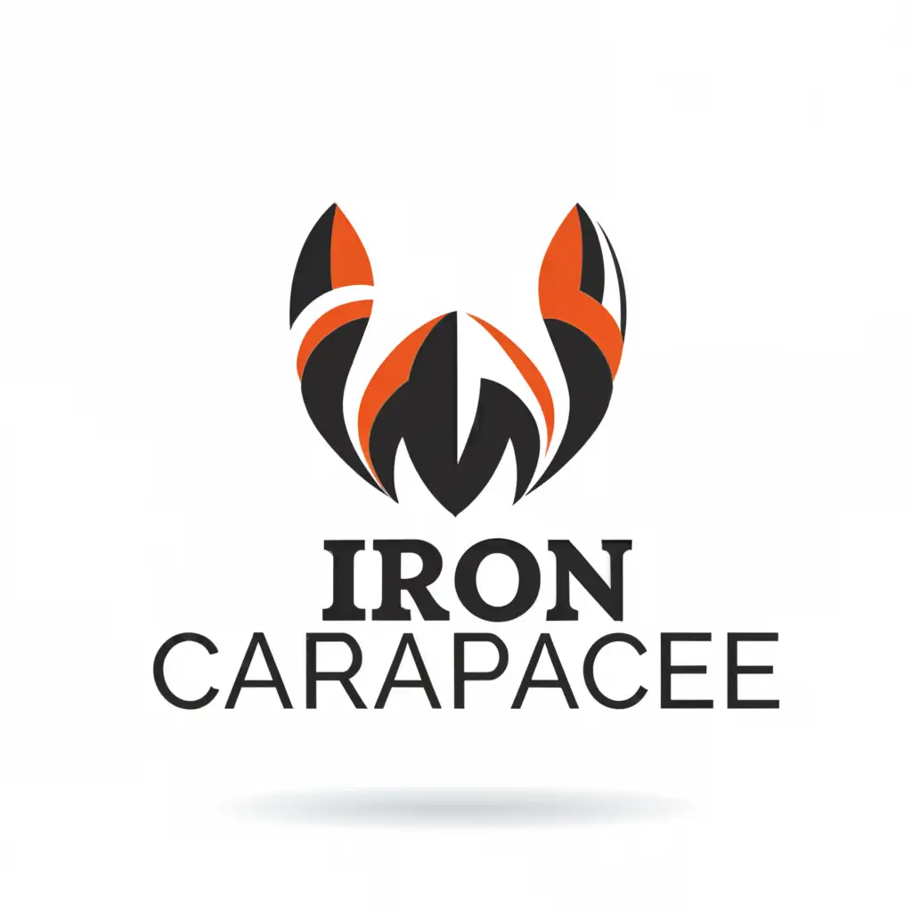 a logo design,with the text "Iron Carapace", main symbol:Crab Claw,Minimalistic,be used in Animals Pets industry,clear background