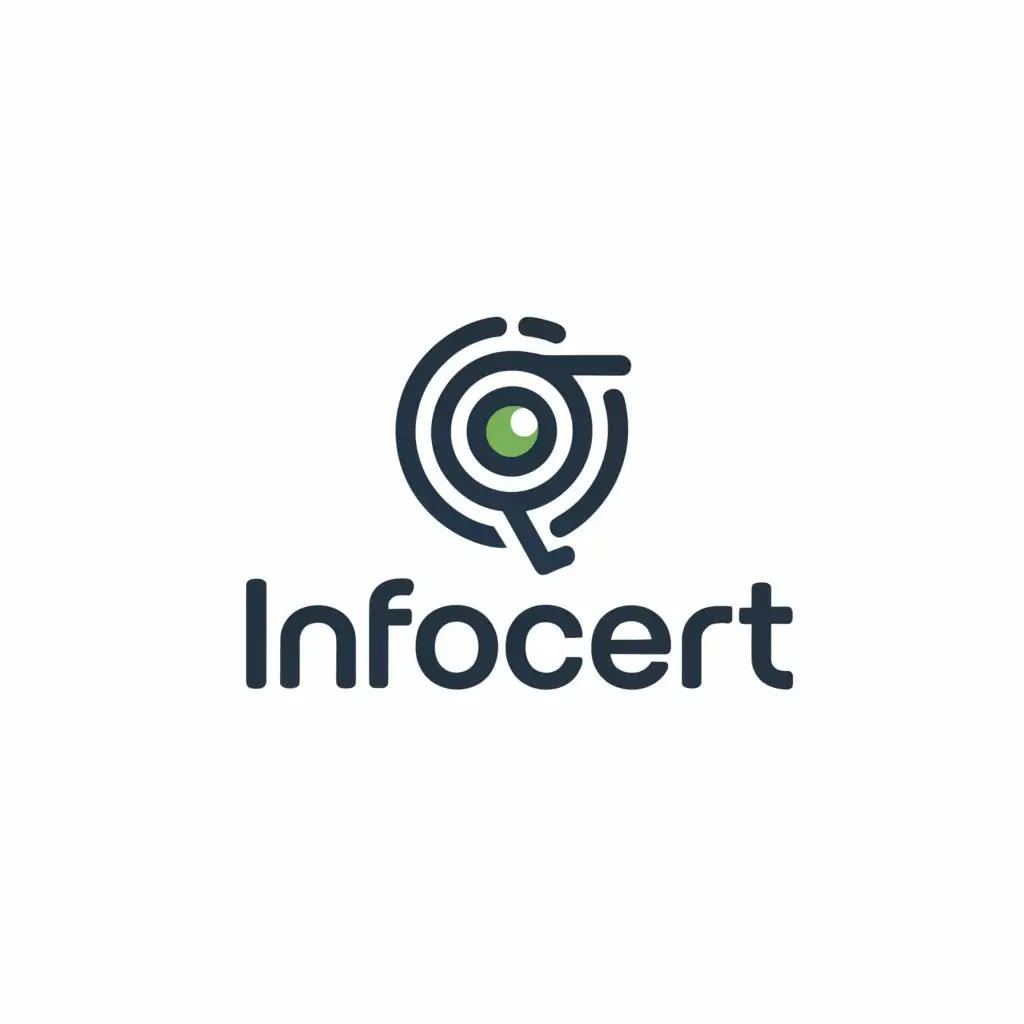 a logo design,with the text "InfoCert", main symbol:Eye and camera,Moderate,clear background