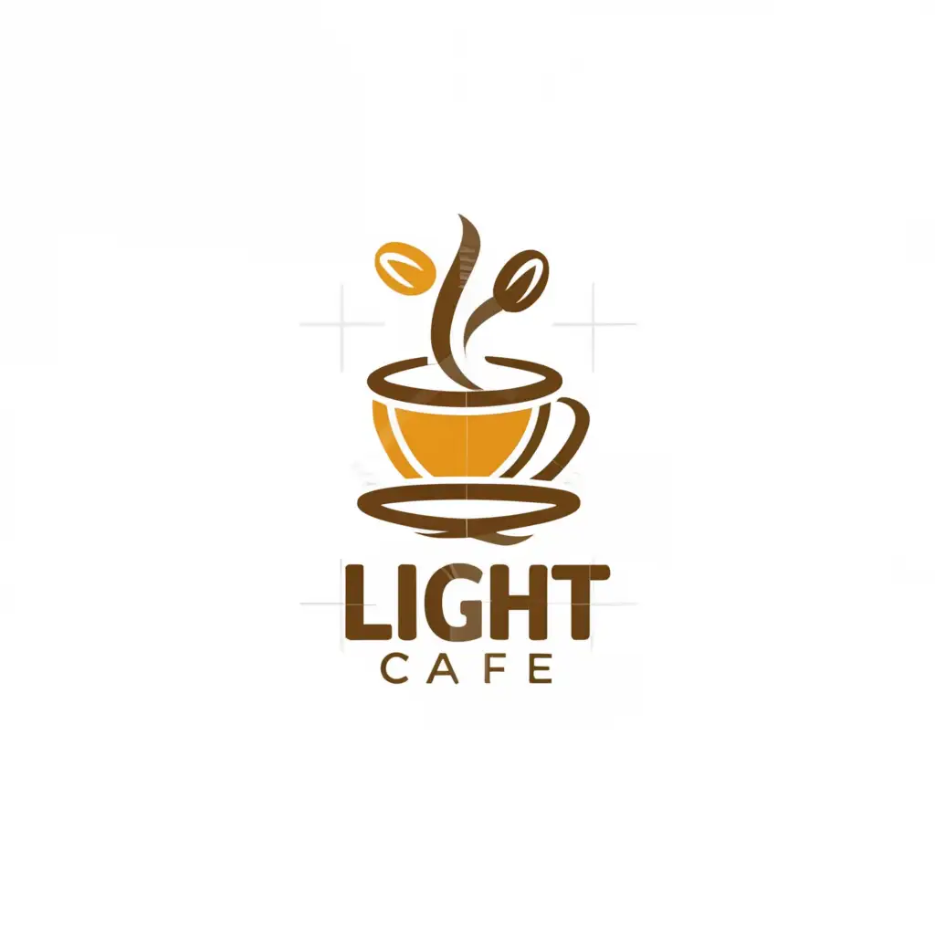 LOGO-Design-For-Light-Caf-Elegant-Coffee-Cup-and-Illuminating-Lightbulb