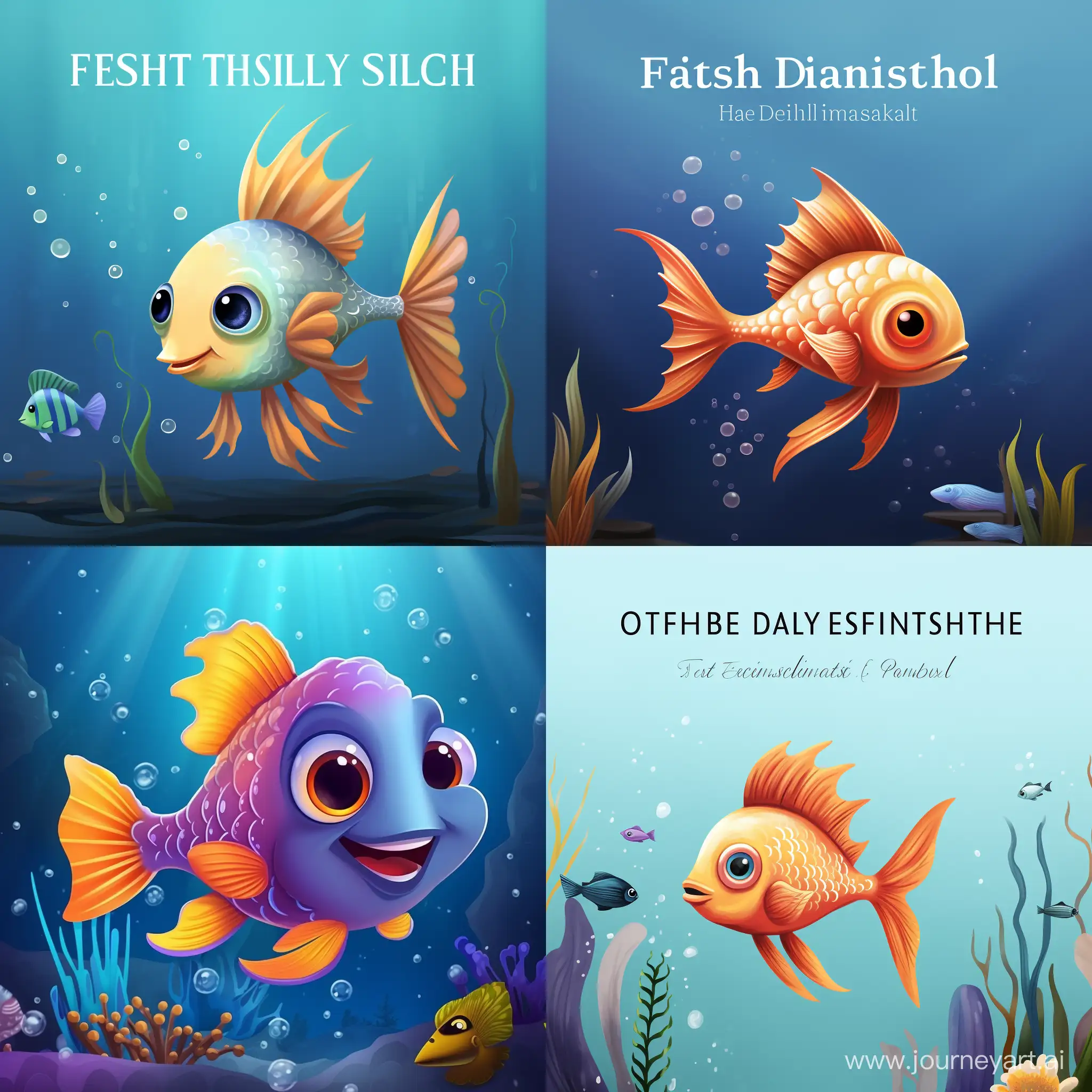   Painting a cute fish for child book single dimension


