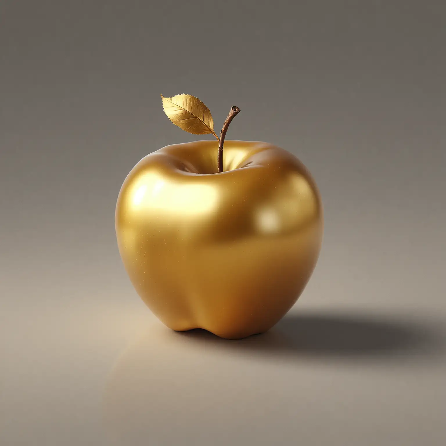 Shiny Golden Apple on Dark Background