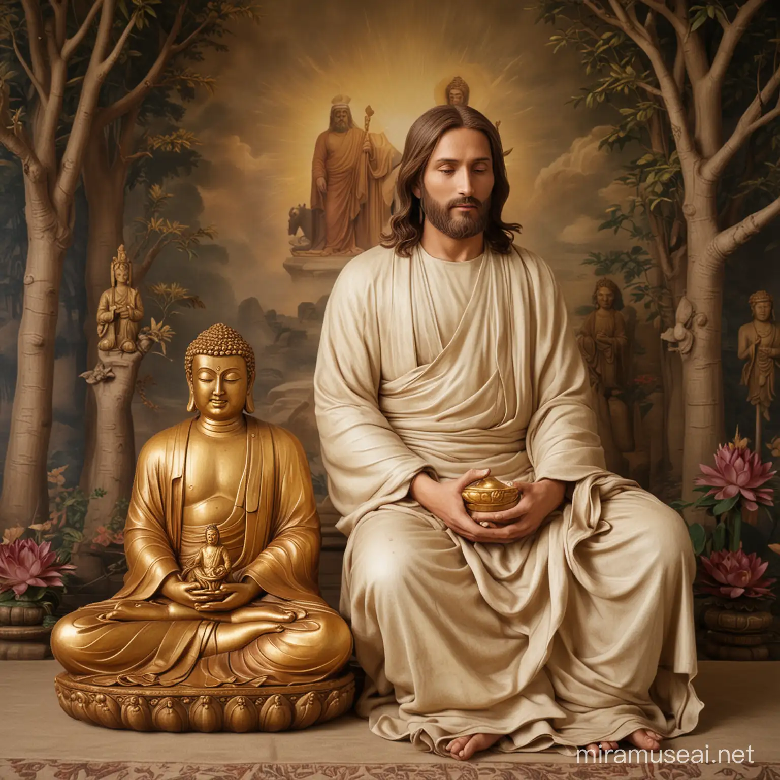 Spiritual Unity Jesus of Nazareth and Buddha in Reverent Encounter