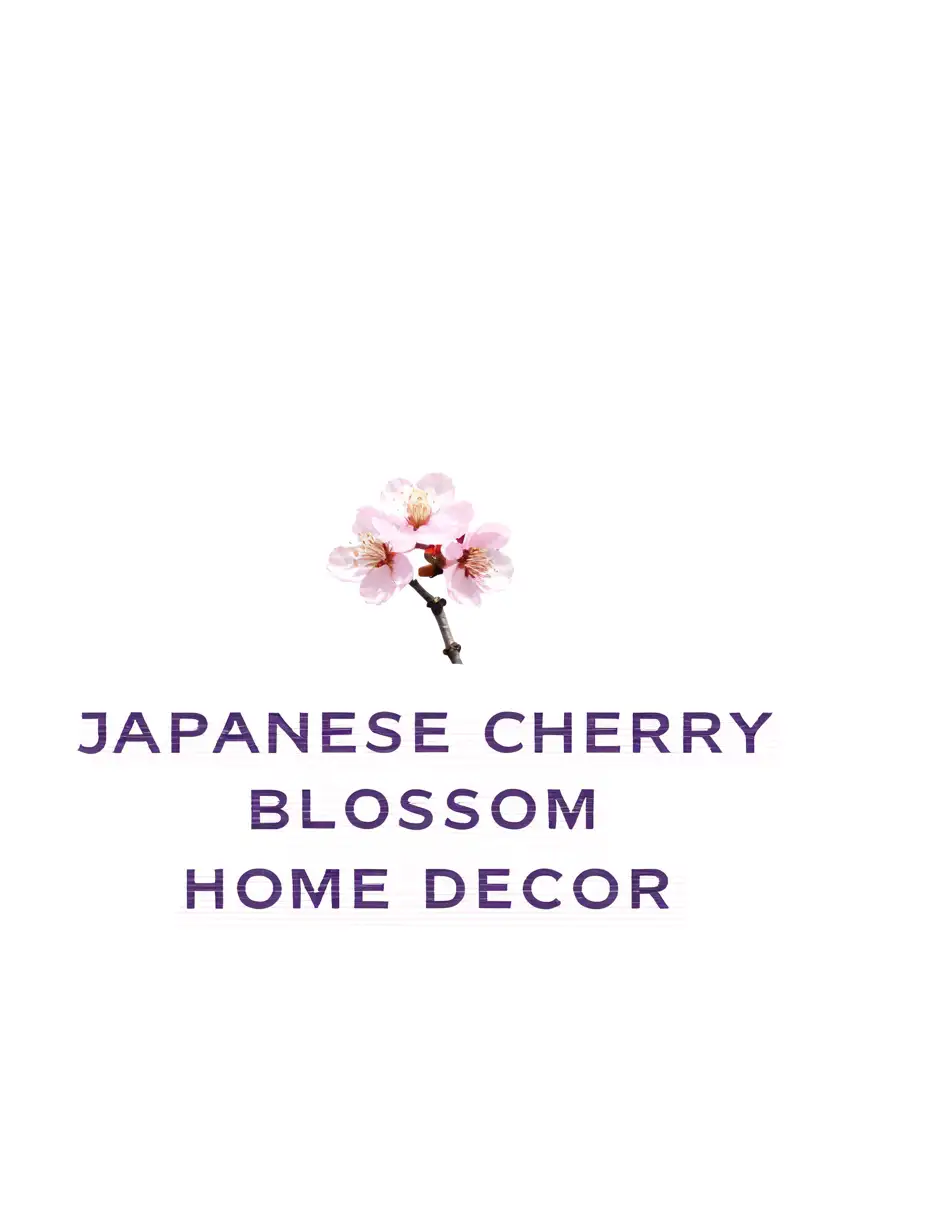 Fix this japanese cherry blossom flower in the image with the same colors, but make the flower pink and under the flower, it says "Japanese Cherry Blossom Home Decor" in purple writing