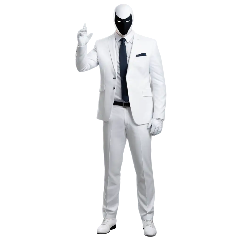 Moon knight in white three piece suit full body