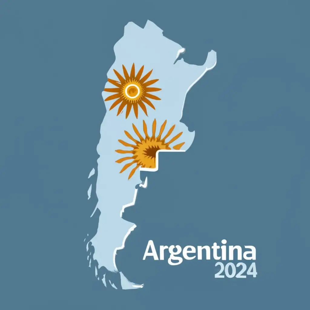logo, Argentina FLAG AND map, with the text "ARGENTINA 2024", typography