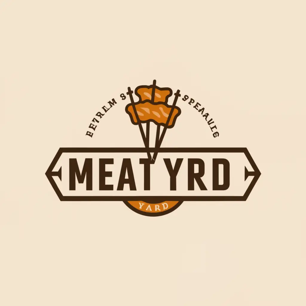 a logo design,with the text "Meat Yard", main symbol:Shashlik,Moderate,be used in Restaurant industry,clear background