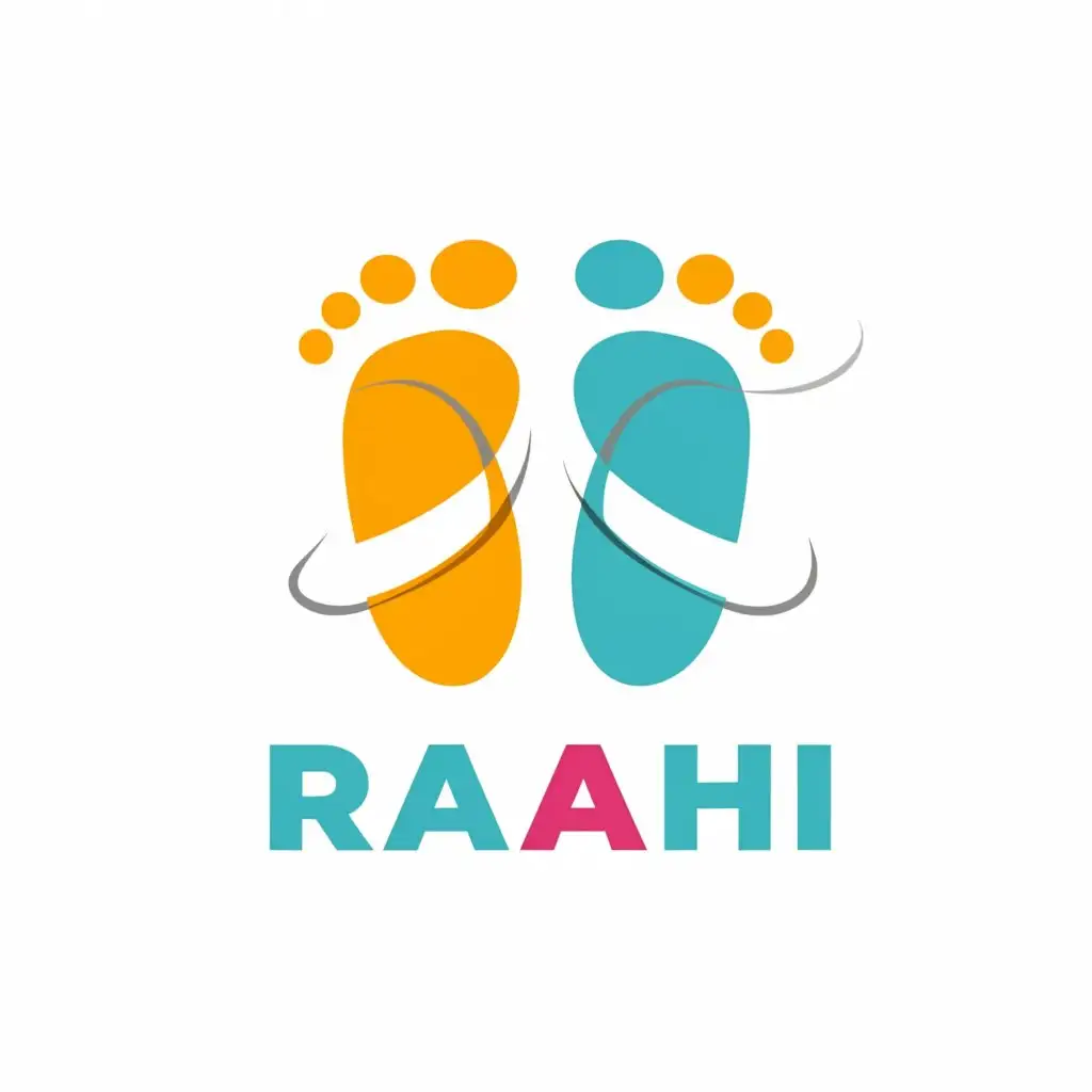 a logo design,with the text "Raahi", main symbol:footsteps,Moderate,be used in Travel industry,clear background