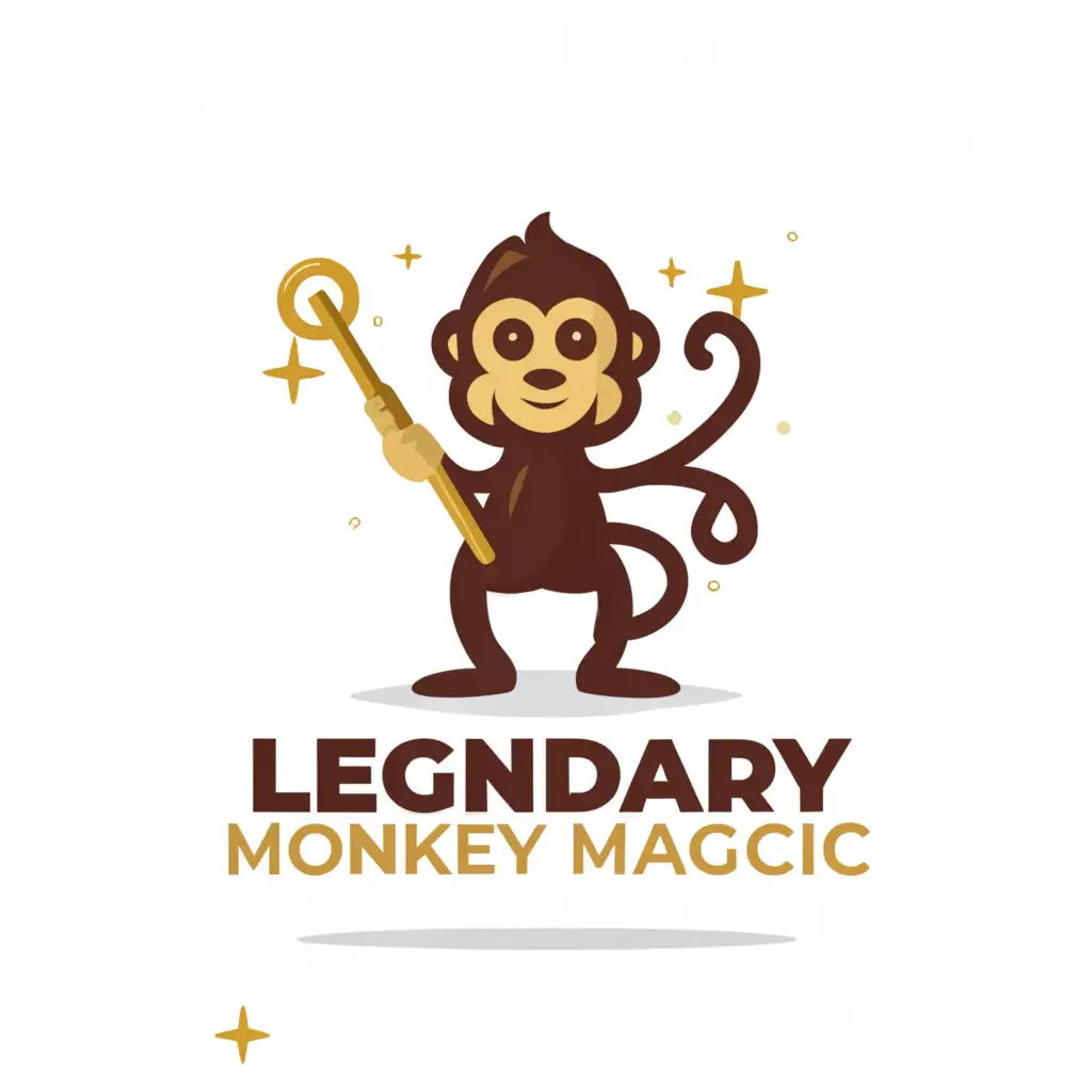 a logo design,with the text "Legendary Monkey Magic", main symbol:Magic,Minimalistic,be used in Travel industry,clear background