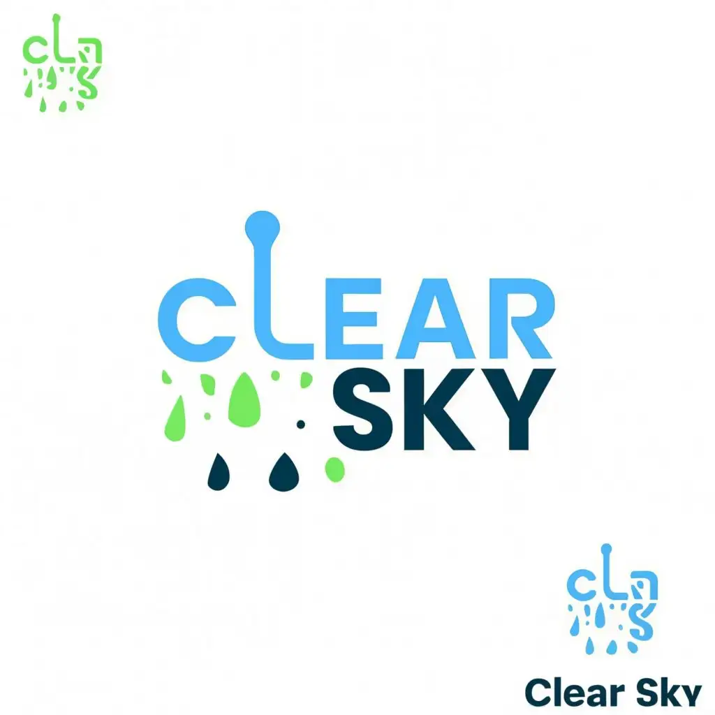 a logo design,with the text "CLEAR
 SKY", main symbol:DRIP