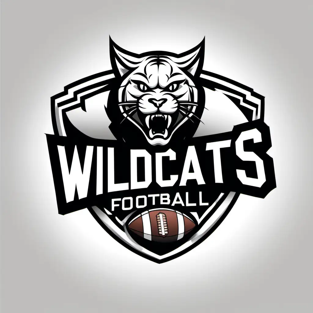 Wildcats Football, black outline, white background