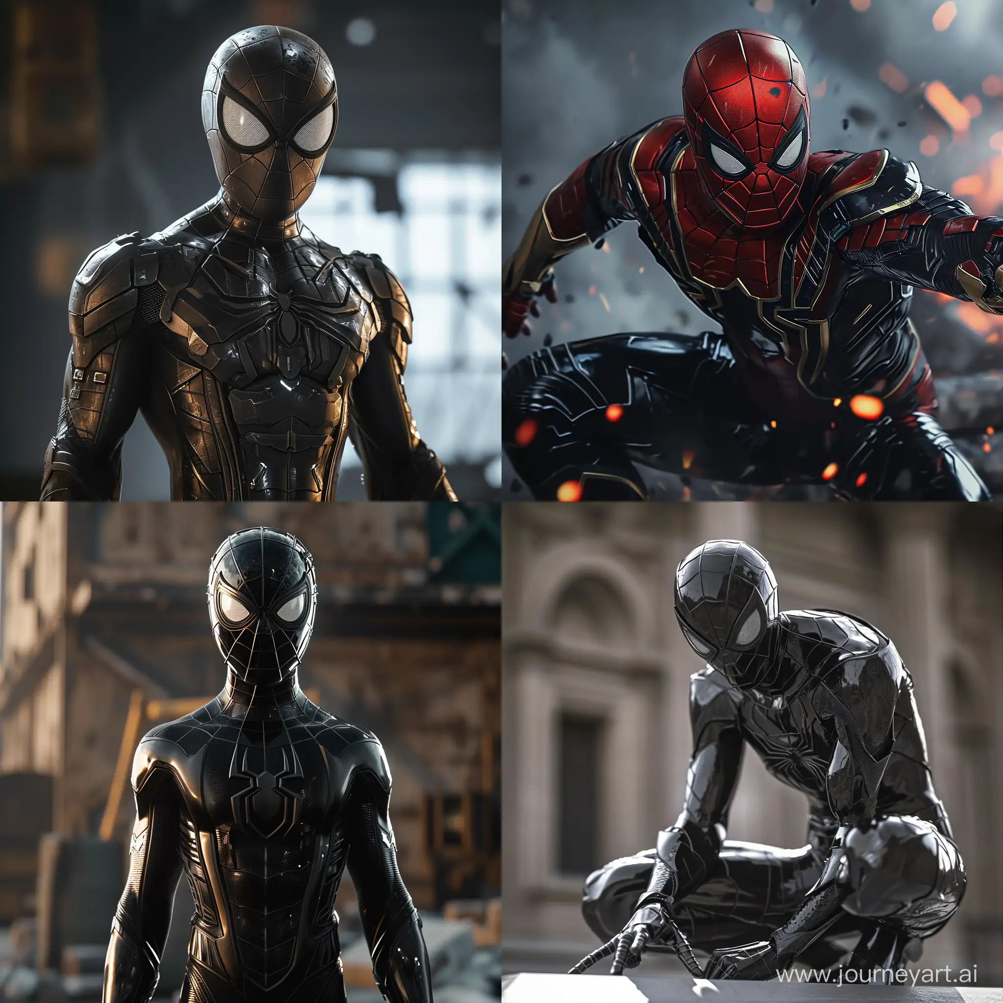 Spiderman with black iron suit