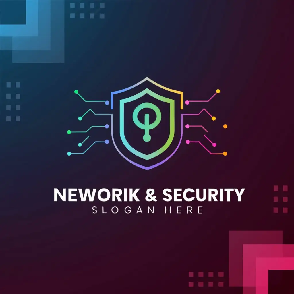 a logo design,with the text "Network and Security", main symbol:Firewall,Moderate,be used in Technology industry,clear background