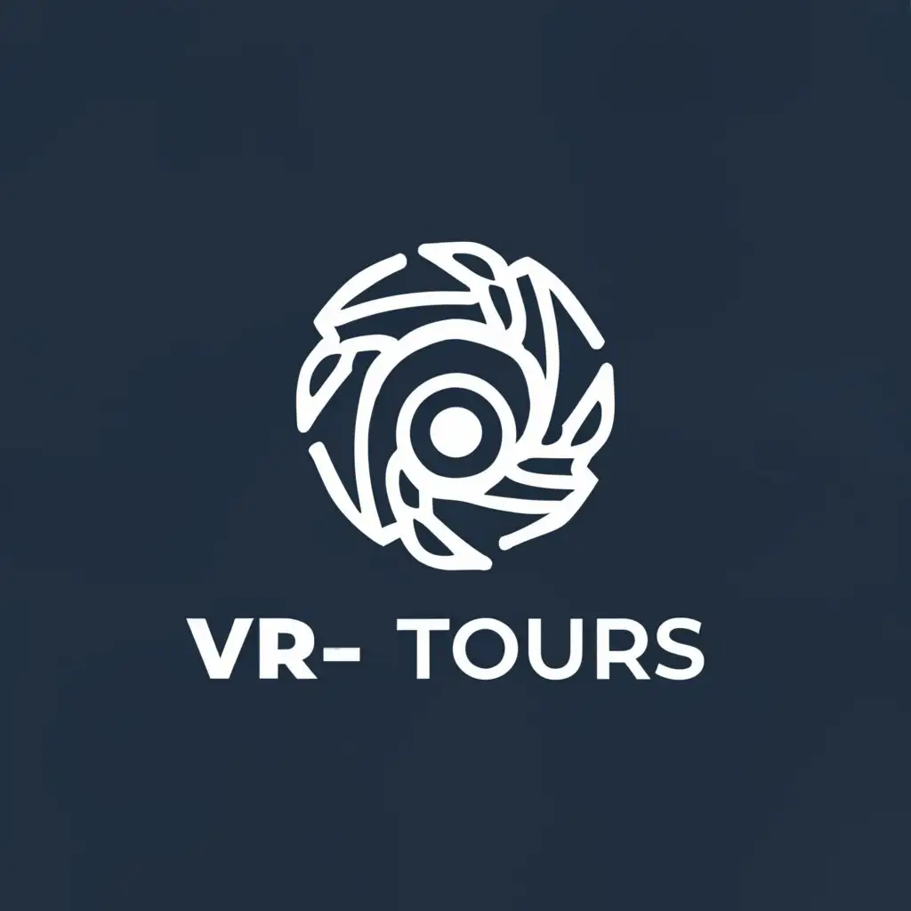 a logo design,with the text "VR-Tours", main symbol:360 degree camera,Minimalistic,be used in Real Estate industry,clear background