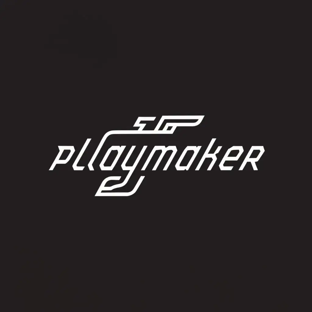 a logo design,with the text "PlayMaker", main symbol:saber,Minimalistic,clear background