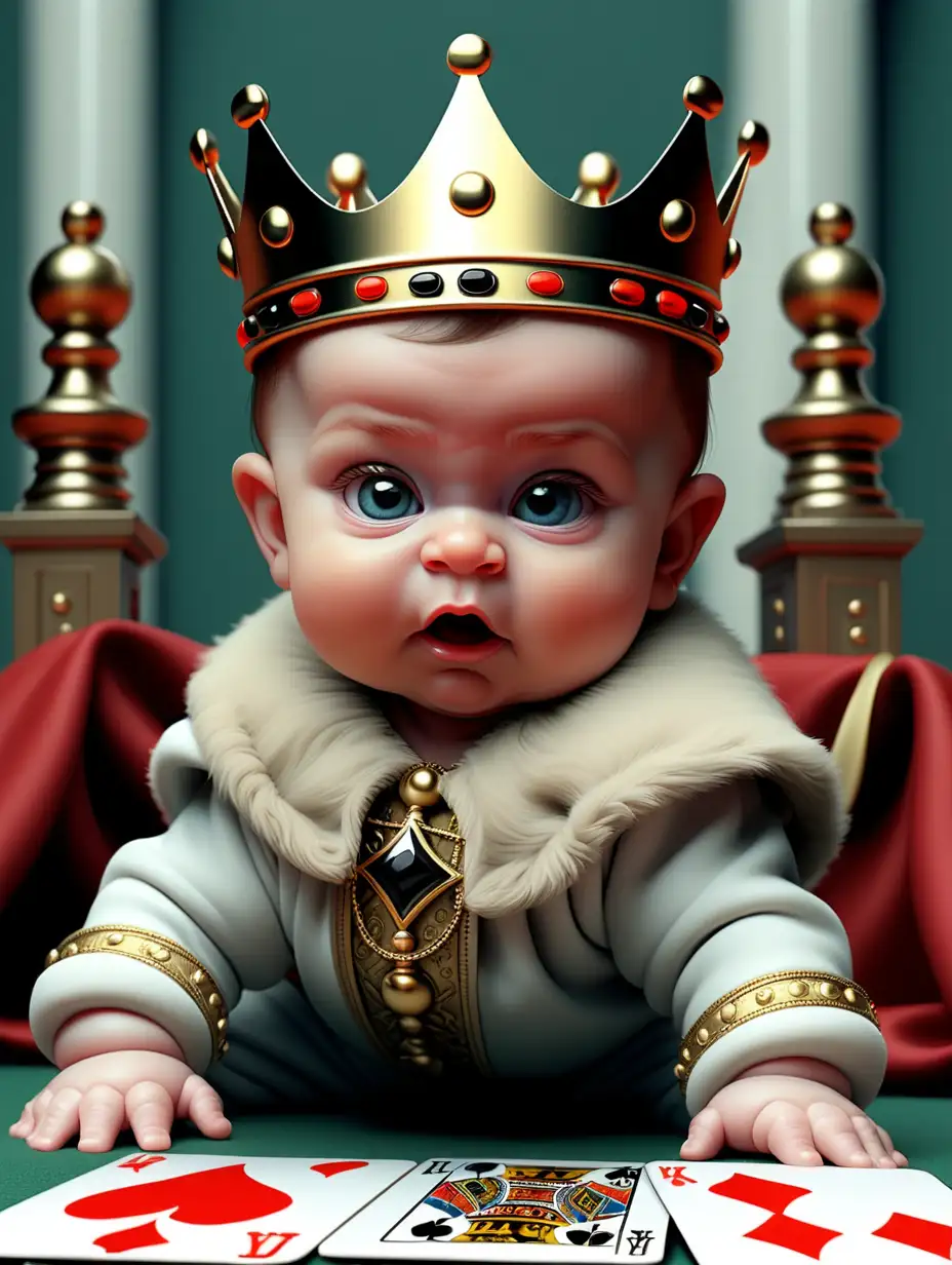 adorable baby as a king playing card