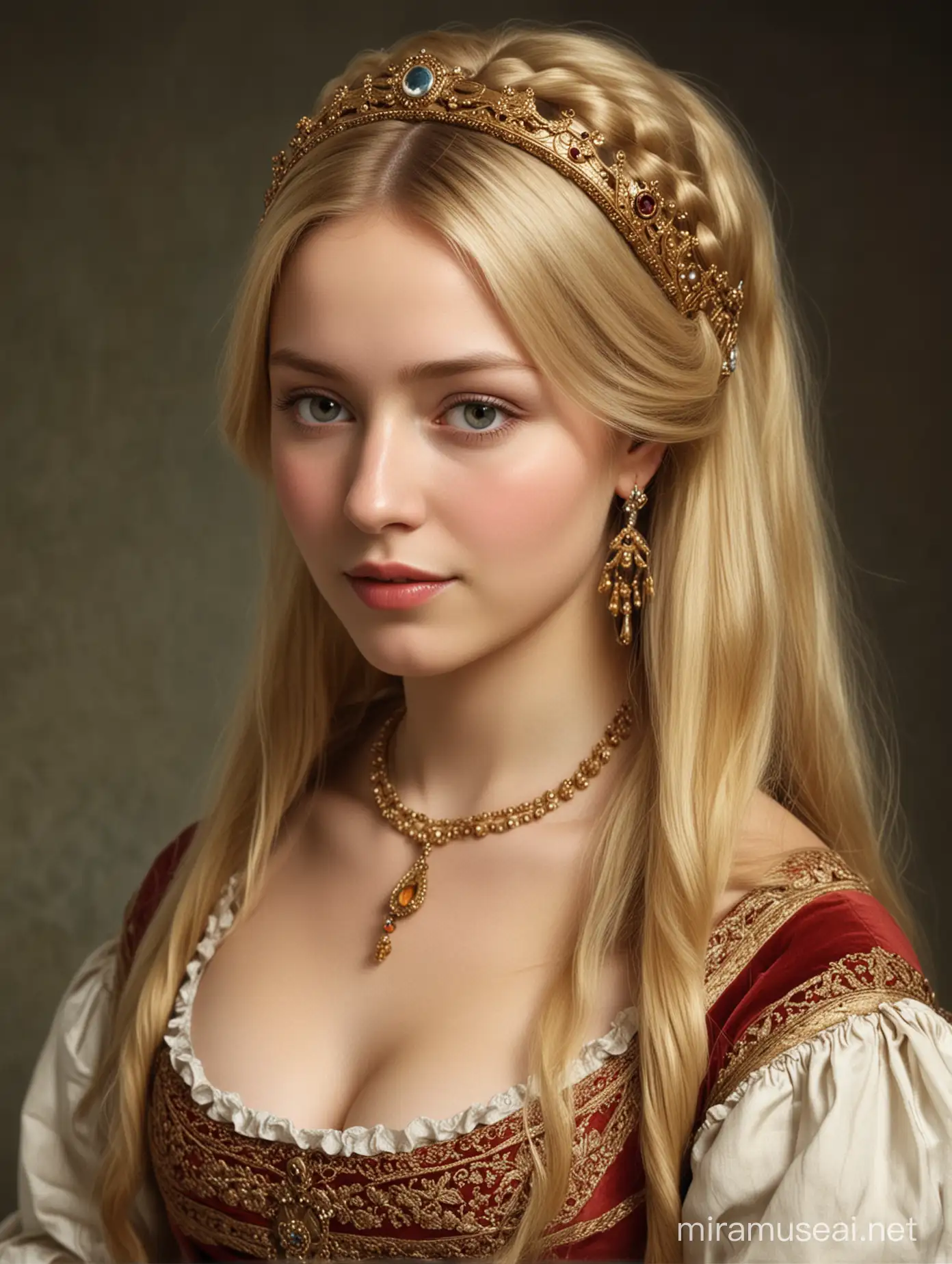 Young Captive Blonde Wife of the King 1850