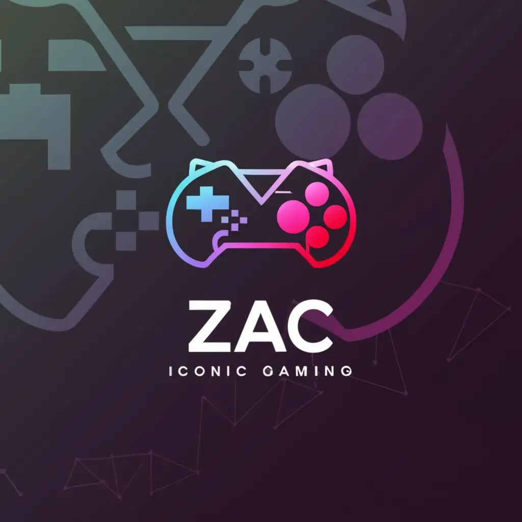 a logo design,with the text "Zac Iconic Gaming", main symbol:Gaming,Moderate,be used in Entertainment industry,clear background